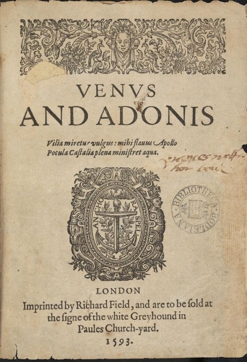Publishing Venus and Adonis